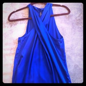 The Limited, royal blue tank top, silk, Small